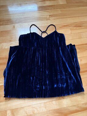 Madewell velvet midi dress, S, navy